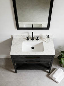 Custom ized White Single Hole Classic Waschtisch Waschbecken Waschbecken Quadrat Kleine Lagerung Wasserdichter Badezimmers chrank - Product Image 3