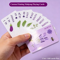 Jeu de cartes Mahjong pour 2 à 4 joueurs, jeu de cartes de poker Mahjong familial compact pour les Américains