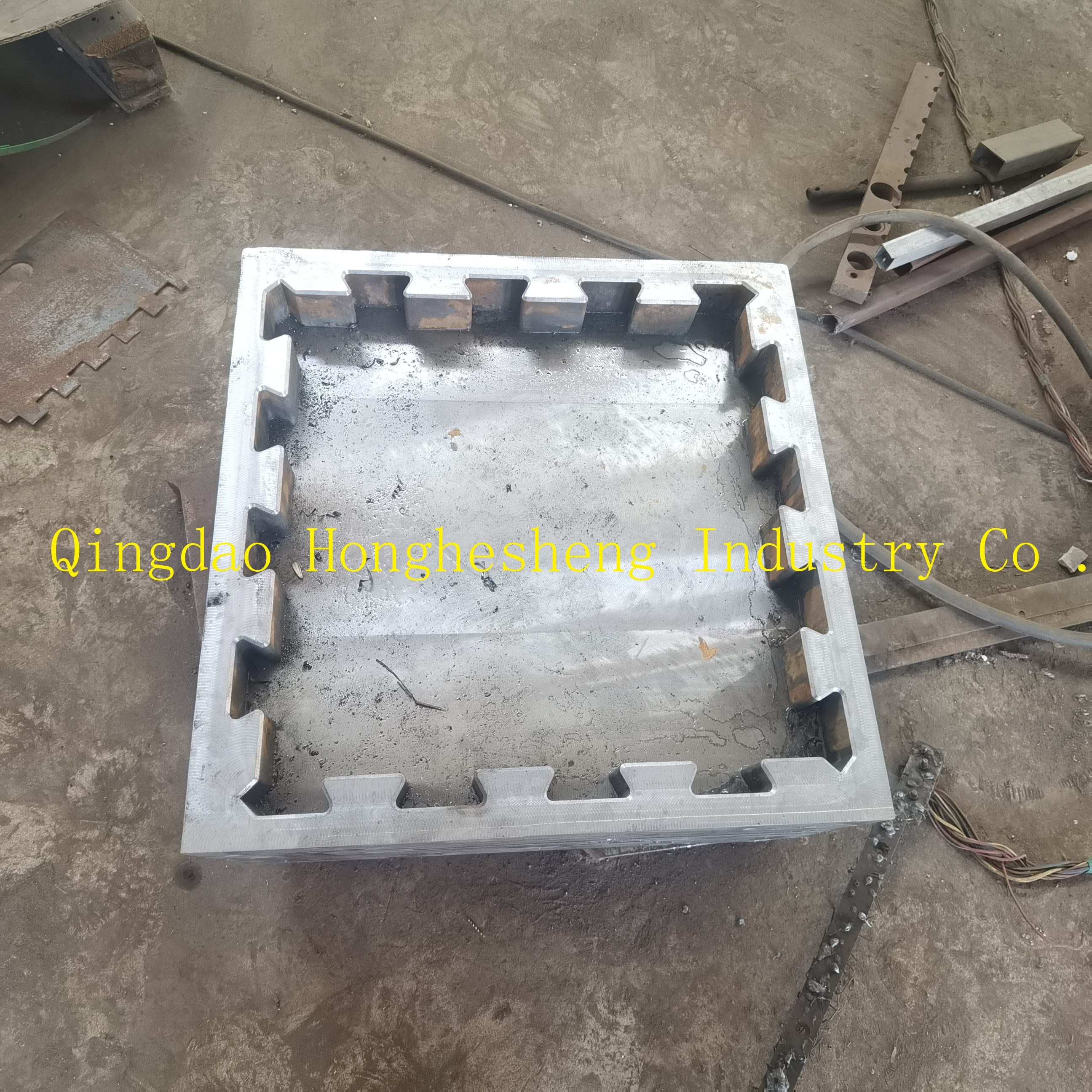 cross pattern rubber tile teflon mold dog bone mould interlocking rubber mat mold for Rubber Tile Heating