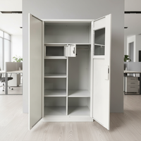Armoire Métallique pour Adultes, Vestiaire de Personnel, Armoire à 2 Portes en Acier pour Vêtements, Armoire de Bureau pour Documents et Rangement