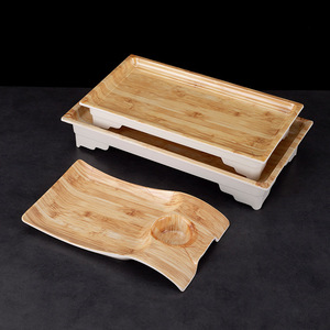 จานเมลามีนลายไม้ทรงสี่เหลี่ยมสำหรับโรงแรม งานเลี้ยงอาหาร และเสิร์ฟอาหาร - Product Image 4