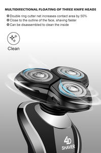 Usine multifonction anneau <span class=keywords><strong>placage</strong></span> 3D rotatif corps sécurité serrure rasoir électrique Rechargeable Double bord rasoir rotatif rasoir - Product Image 4