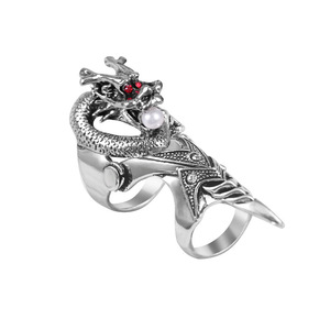Venta caliente Hiphop Punk <span class=keywords><strong>Gothic</strong></span> <span class=keywords><strong>Rock</strong></span> Heavy Metal Dragon Skull Anillos para hombres - Product Image 4