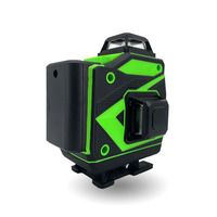 L Deux 360 Vertical et Deux 360 Horizontal Laser 16 Lignes Niveau Laser 4D Croix Verte Outil de Niveau Laser avec 2 Piles