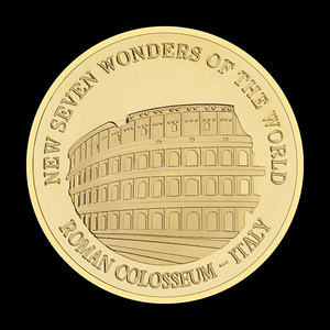 Nouvelle Merveille du Monde : Colisée Romain d'Italie, Souvenir Plaqué Or, Cadeau de Collection, Grande Monnaie Commémorative des Grands Bâtiments - Product Image 2