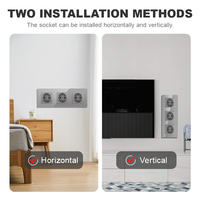 Panel de Vidrio Templado para Enchufe de Pared, Estándar Europeo, Enchufe EU, USB, TV, RJ45, RJ11, Sensor DIY, Módulo de Interruptor Gris, Resistente a Manipulaciones, Hierro