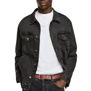 OEMホット販売デニムジーンズジャケットカジュアル高品質秋黒人男性ジャケット