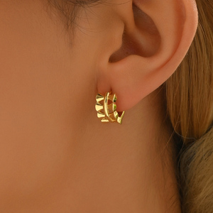 Venta al por mayor de lujo de moda Simple patrón de cobre Stud pendientes perfecto regalo de aniversario para las mujeres circón joyería de moda - Product Image 2