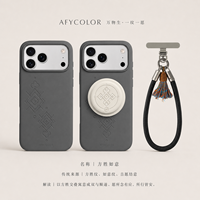 Coque de téléphone en silicone liquide gaufré oriental avec support magnétique, dragonne et motif personnalisé, antichoc pour iPhone 18