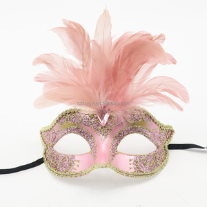 Masques de fête en plastique <span class=keywords><strong>rose</strong></span> pour mascarade Mardi Gras PGG Carnaval Halloween Mariage Costume vénitien Fête avec élégant - Product Image 2