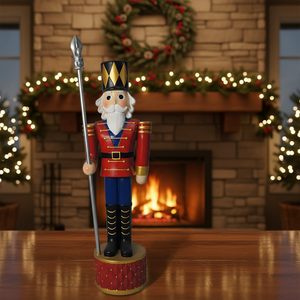 Statue de soldat <span class=keywords><strong>casse</strong></span>-<span class=keywords><strong>noisette</strong></span> de Noël grandeur nature KW avec lance, en résine, pour décoration extérieure de jardin, ornement de cour de fête - Product Image 4