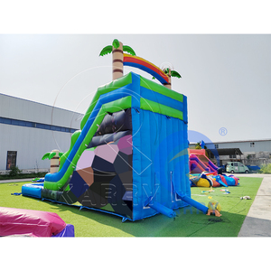 Tobogán Acuático Inflable con Palmeras Tropicales, Alto y con Piscina, para Exteriores, <span class=keywords><strong>Playa</strong></span>, Jardín, Adultos, Niños, <span class=keywords><strong>Alquiler</strong></span> Comercial - Product Image 3