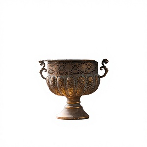 Vase à fleurs en fer forgé Art Déco fait main, style vintage européen, centre de table pour anniversaire et décoration intérieure - Product Image 3