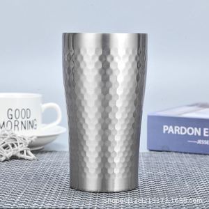 Japanese Style Hammered Insulated Cup 304 Stainless Steel <b>Double</b> <b>Wall</b> Vacuum Mug 350ml Portable Coffee Beer Tumbler - Product Image 3