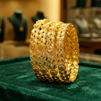 Vente en gros de bracelets à motifs floraux plaqués or, bracelets traditionnels indiens plaqués or, designs de bracelets à la mode, bracelets de mode