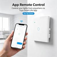 Interrupteur tactile intelligent Tuya Zigbee 10A pour Royaume-Uni/UE, en verre, contrôle à distance via application, compatible Google Home, Alexa, Alice Voice, nécessite une filière neutre