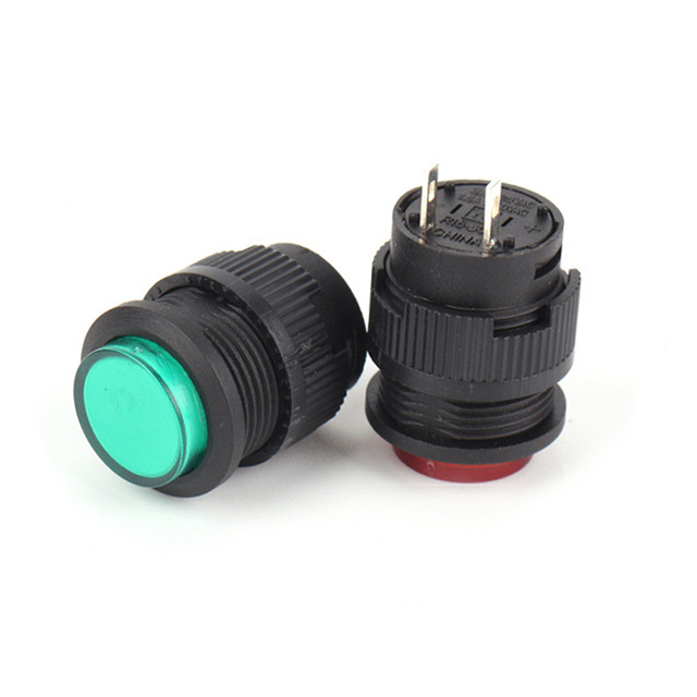 16MM Push Button Switch R16-503AB Round Button Switch Red/green Color 2 Pin Self-locking/non-locking Power Switch 3A 125V