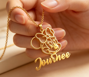 <span class=keywords><strong>Collier</strong></span> personnalisé avec nom de personnage de dessin animé, lettre, <span class=keywords><strong>collier</strong></span> pour filles, bijoux en acier inoxydable, <span class=keywords><strong>collier</strong></span> avec initiale de dessin animé - Product Image 5