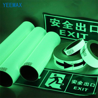 YEEMAX PET/PVC Lámina Rígida Fotoluminiscente Amarillo-Verde, Imprimible, Autoadhesiva, Irrompible, para Señalización de Salidas de Emergencia