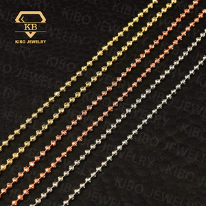 Collar de Cadena de Plata de Ley 925 con Cuentas de Bola y Corte Lunar, Brillo Deslumbrante, Baño de Oro, Esferas con Incrustaciones de Diamantes de Imitación, Cadena de Cuentas de Bola de 3 mm - Product Image 3