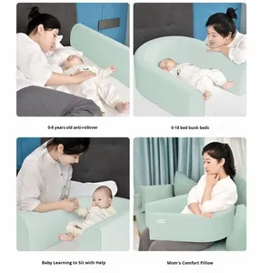 Barrière <span class=keywords><strong>de</strong></span> <span class=keywords><strong>lit</strong></span> sans perçage avec garde-corps pour enfants 100% coton pare-chocs souple Protection contre les collisions anti-chute barrière <span class=keywords><strong>de</strong></span> sécurité latérale pour bébé - Product Image 3