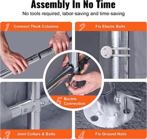 Pissenlit Toit à cadre en acier étanche <span class=keywords><strong>Tondeuse</strong></span> à gazon extérieure instantanée Bois de chauffage <span class=keywords><strong>Abri</strong></span> de garage portable avec couverture Ripstop - Product Image 5