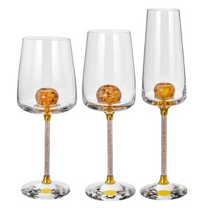 Mariage personnalisé luxe cristal feuille d'or boire Martini <span class=keywords><strong>champagne</strong></span> vin rouge verres gobelet ensemble - Product Image 2