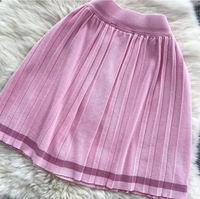 Tricots d'été pour femmes rétro à manches courtes haut solide taille haute décontracté deux pièces plissé Polo ensemble pour dames
