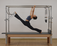 Cadillac Reformer de Pilates en Bois Massif Durable et Réglable avec Trapeze à Tour Complète pour Studio de Yoga