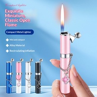 Briquet rechargeable en alliage, style machine circulaire, à allumage rapide, flammes réglables, corps métallique mini élégant ; Parfait