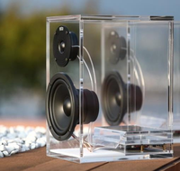 Bespoke Speaker Mini Akrilik Bening, Tempat Berdiri, Tampilan Speaker Lucite Kreatif DIY