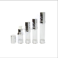 Flacon pompe sans air en argent plaqué UV de 30 ml avec impression sérigraphique pour shampoing, lotion, sérum, crème pour le visage, contenants cosmétiques