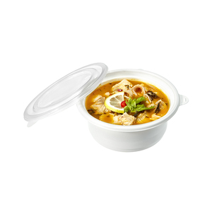 Récipient à emporter pour <span class=keywords><strong>restaurant</strong></span>, boîte jetable pour micro-ondes, bol à soupe de riz en plastique PP rond à 2 couches, plateau intérieur - Product Image 3