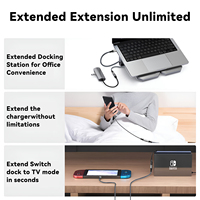 Cable de Extensión de PVC de Carga Rápida, Amplificador de Altavoz y Micrófono Compatible con USB 4 Thunderbolt 4, 8K, 40Gbps, PD, 240W, Tipo C, 1 Unidad