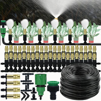 Système de brumisation et de refroidissement extérieur pour serre 5-30M, avec atomiseurs en laiton 1/4 et buses d'irrigation de jardin, pour tuyau 4/7mm, idéal pour patio
