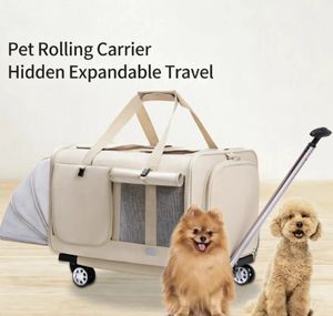 Sac de <span class=keywords><strong>transport</strong></span> <span class=keywords><strong>pour</strong></span> animaux de compagnie JXB à double compartiment, en tissu Oxford, avec fermeture éclair solide, écologique, avec roulettes amovibles, <span class=keywords><strong>pour</strong></span> <span class=keywords><strong>2</strong></span> petits <span class=keywords><strong>chats</strong></span> - Product Image 5