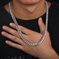 Дропшиппинг: Модная цепочка Miami Cuban Link ручной работы, 6-10 мм, из чистого серебра 925 пробы, в стиле хип-хоп, кубинское ожерелье для мужчин