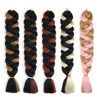 Cheveux Tressés Géants Yaki en Gros, Mèches Synthétiques Crochetables Pouvant être Perméabilisées à l'Eau pour Tresses Africaines