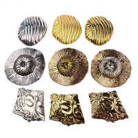 Boutons Métalliques Haut de Gamme Irréguliers, Attaches Métalliques Formes Fleur/Ronde/Ovale pour Manteaux, Manteaux en Laine, Cardigans, Pulls, Costumes
