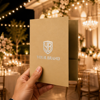 Carpeta Ejecutiva Negra Plateada para Negocios, Portadocumentos Profesional de Doble Pliegue, Logotipo Personalizado, Papelería Premium