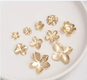 Newly DIY stamen petal flower bead caps handmade jewelry flower tray accessories earrings