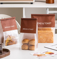 Sacs à pain en papier kraft avec fenêtre, sacs de boulangerie à fermeture à l'angle pour emballage alimentaire à emporter (Mochi, biscuits, pâtisseries)