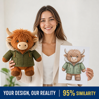 Vache des Highlands en parka |   Peluche personnalisée |   Tenues multi-thèmes |   Fabricant professionnel |   Cadeau de Noël |   Mascotte tendance 2026