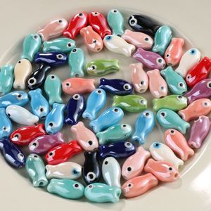 Perles en céramique, perles en forme de <span class=keywords><strong>poisson</strong></span>, perles d'animaux marins pour la fabrication de bijoux DIY - Product Image 4