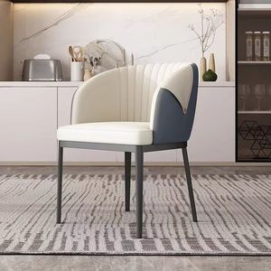 Chaise de salle à manger en métal et <span class=keywords><strong>cuir</strong></span>, style luxe léger, avec accoudoirs, design moderne, mobilier pour la maison, idéale pour hall d'hôtel, <span class=keywords><strong>club</strong></span>, salle de réunion - Product Image 2