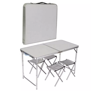 Juego de Mesa y Sillas Plegables de Aluminio de Alta Calidad, Duraderas, Modernas, Ligeras, Anti-deformación, para Gimnasio al Aire Libre y Camping - Product Image 1