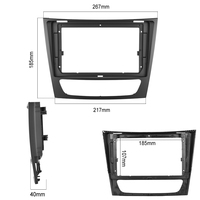 Podofo 2Din 9 "panneau de plaque stéréo de voiture tableau de bord réaménagement du cadre de Fascia pour mercedes-benz classe E W211/classe CLS 2005-2008