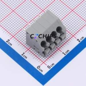 250-104 Spring Terminal Block Through hole Component (THT),P=3.5mm Connector 1x4P 3.5mm Gray 4P - Product Image 1