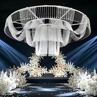 Vente en gros directe : Rideau de perles en acrylique cristallin pour accessoires de mariage, Lustre de plafond pour mariage, Suspension pour aménagement de scène, Lampe en cristal