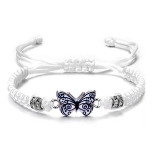 <b>Boho</b> Kids Girls Gifts Wholesale 7Pcs Card Pack Enamel Butterfly Charm Braided Rope <b>Bracelet</b> - Product Image 6